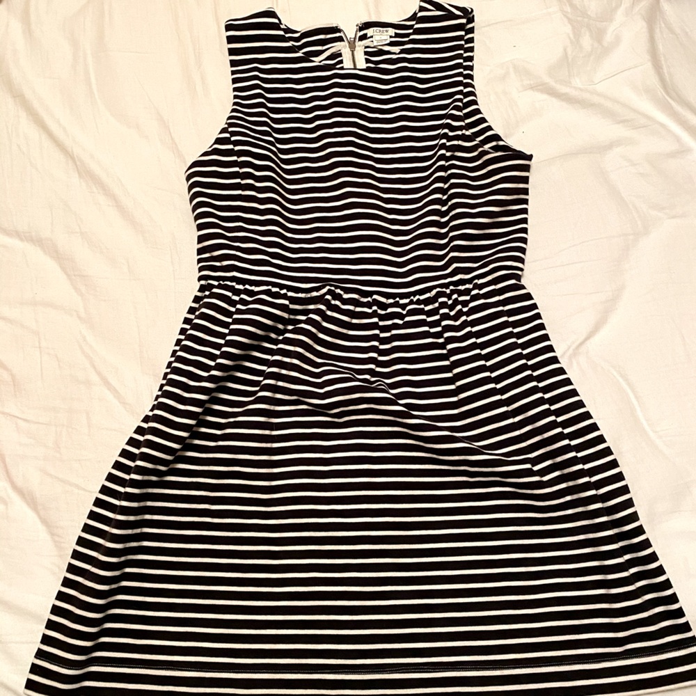 J Crew black and white striped dress